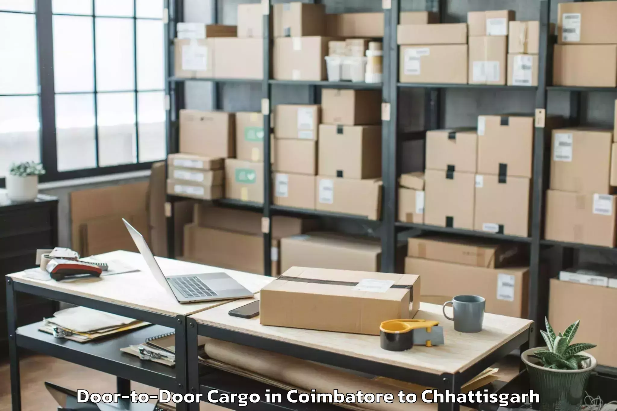 Top Coimbatore to Sakti Door To Door Cargo Available